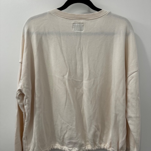 American Eagle AE Fleece Cinched Henley Pullover Sweatshirt, Size M - Picture 4 of 7